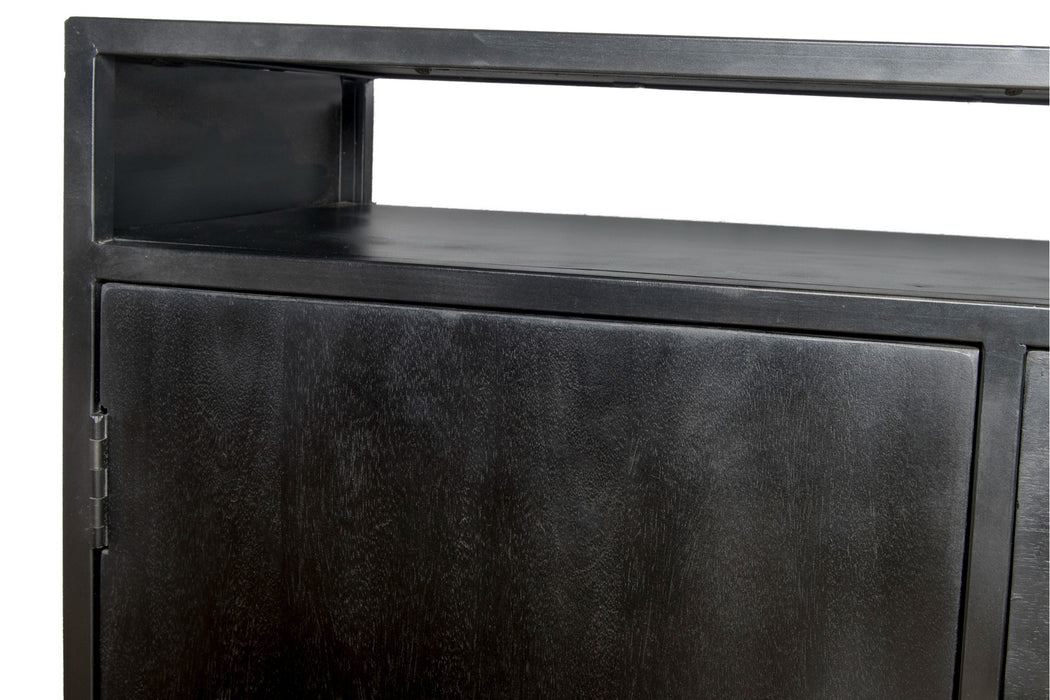 Kala Open Kast 150 cm - Mangohout & Zwart Staal