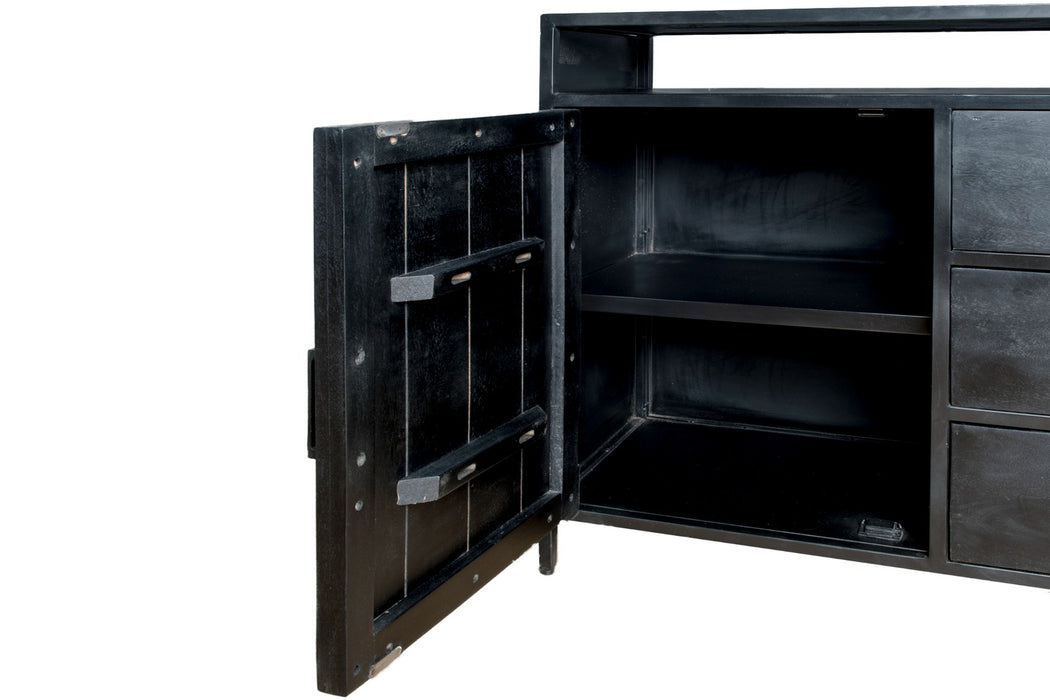 Kala Open Kast 150 cm - Mangohout & Zwart Staal