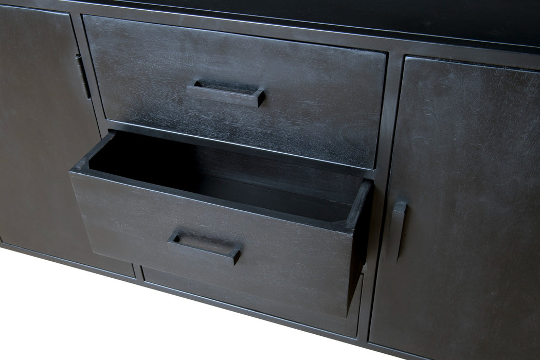 Kala Open Kast 180 cm - Mangohout & Zwart Staal