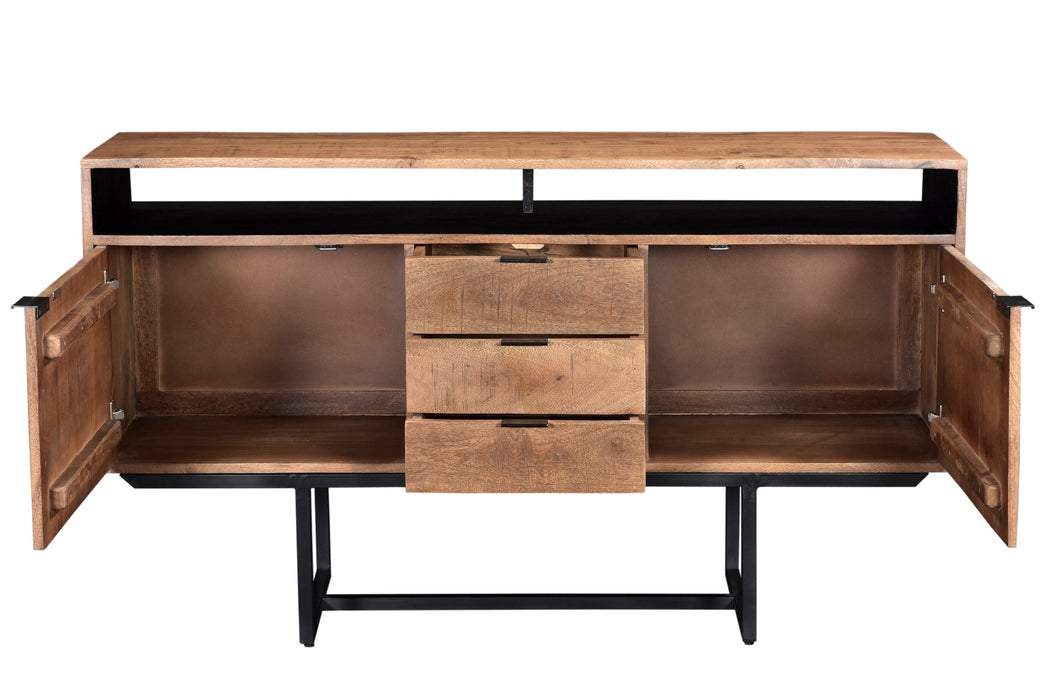 Valdez Kast - 150 cm - Mangohout & Zwart Staal