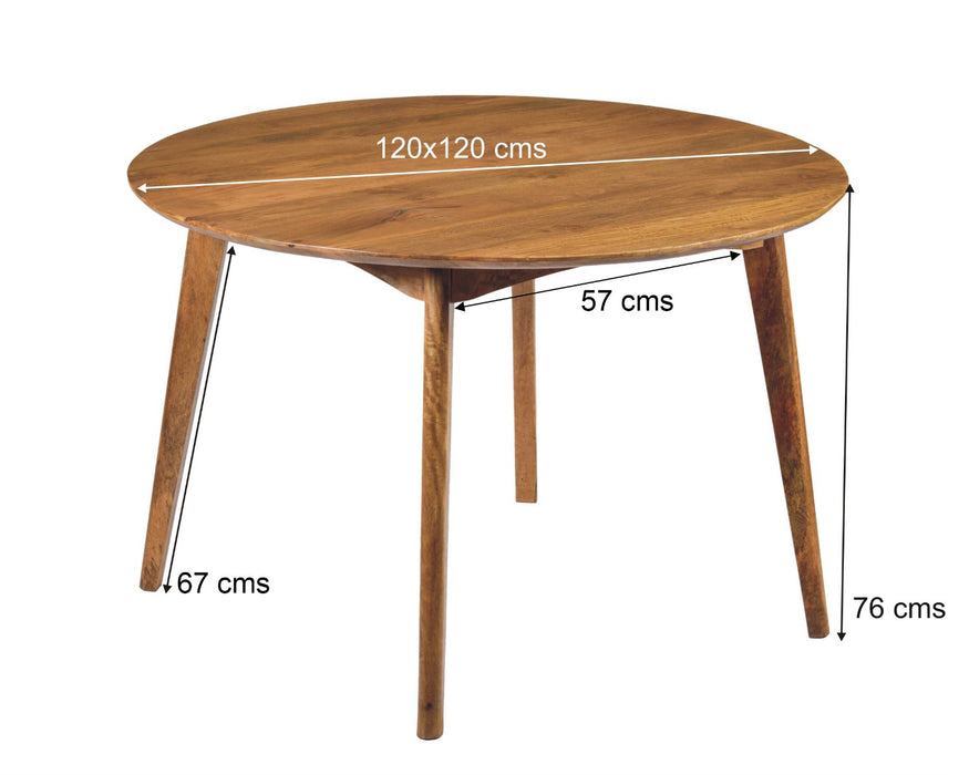 Elias Round Eettafel - 120cm - Mangohout