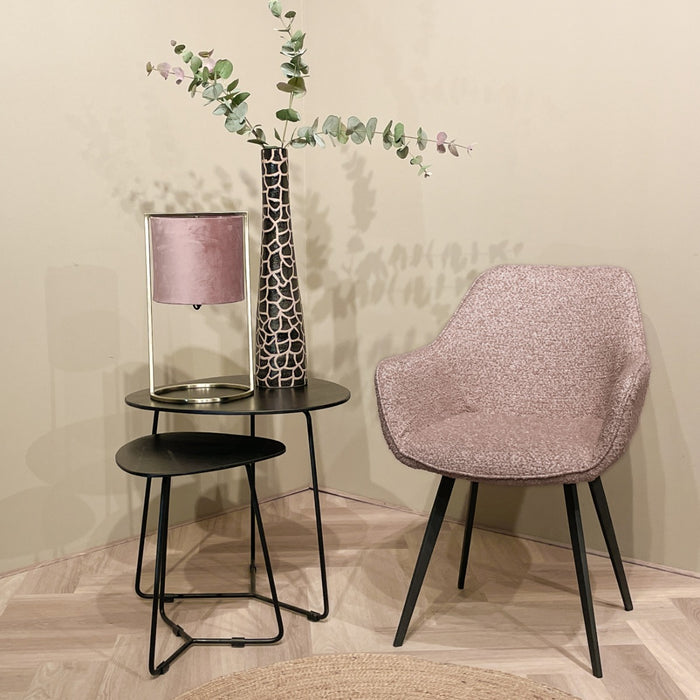 Luca Eetkamerstoel Boucle Vintage Roze