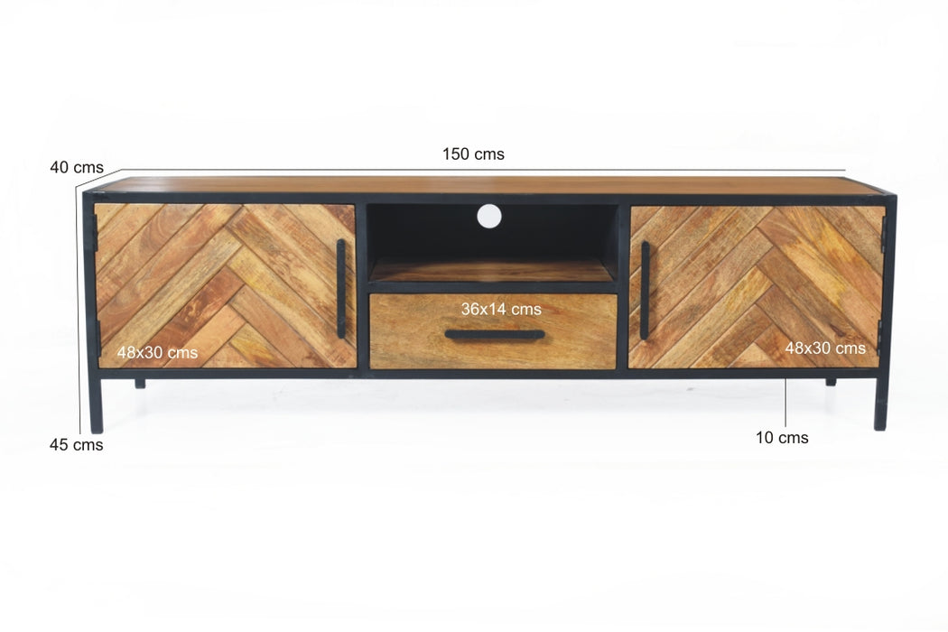 Brooklyn Kast 150cm | Mangohout & Staal