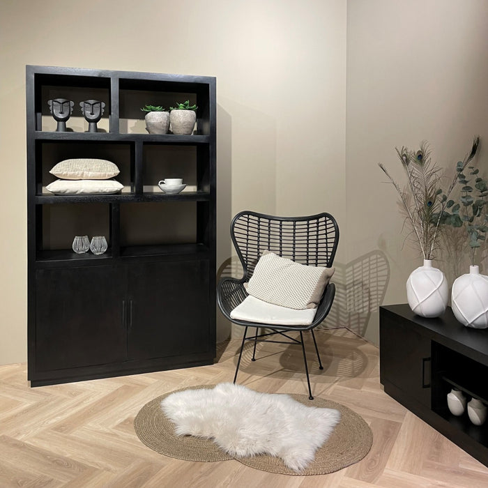Jaxx Black Kast - 120cm - Mangohout - Zwart