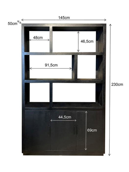 Jaxx Black Kast - 120cm - Mangohout - Zwart