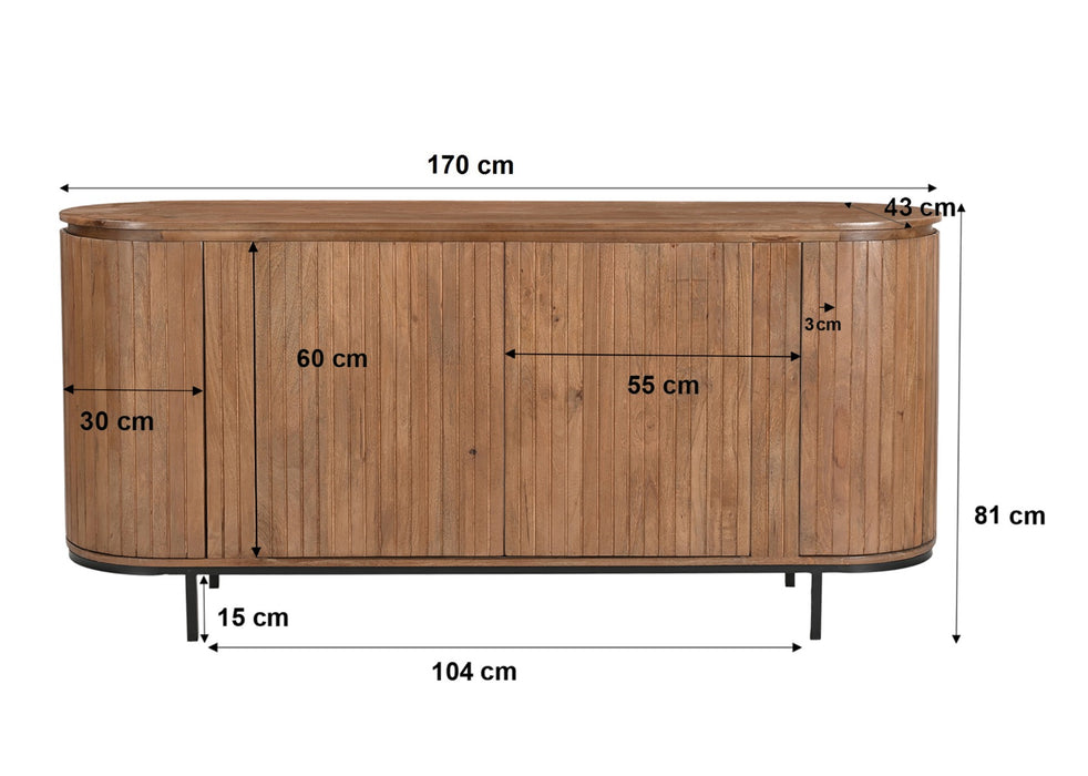 Noor Kast 170cm | Mangohout | Livingfurn