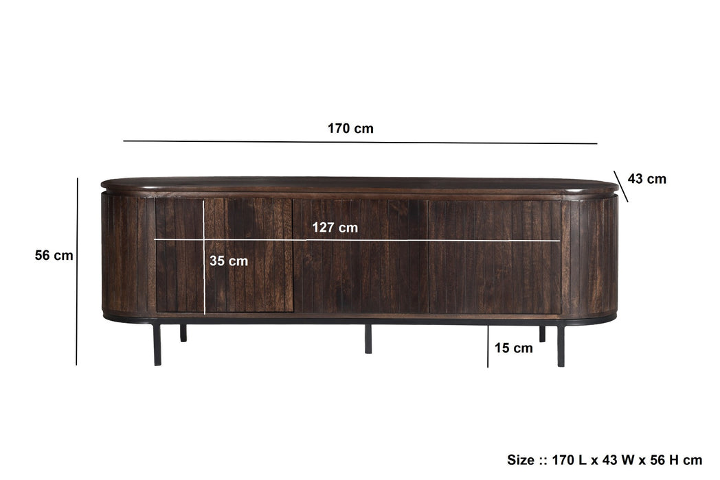 Noor Walnut Kast 170cm | Mangohout & Afgelakt | Livingfurn
