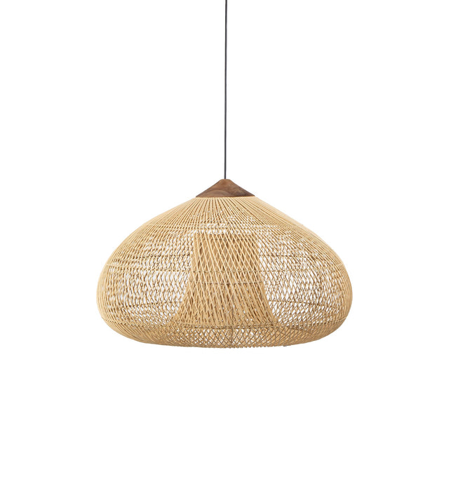 Drum Lamp - Natuurlijk Rattan & Teakhout