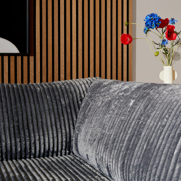 MySofa Hoekbank Teddy - Antraciet - 2.5 zits + Divan (Rechts)