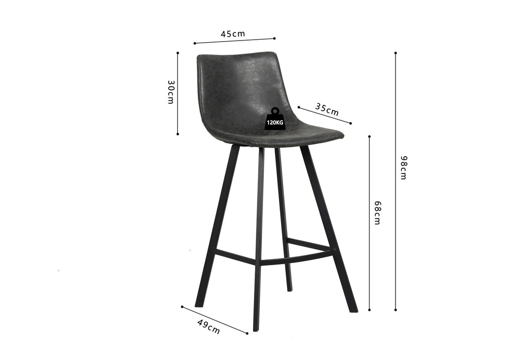 Counterstoel 'Ozan' PU Zwart (2 per doos)