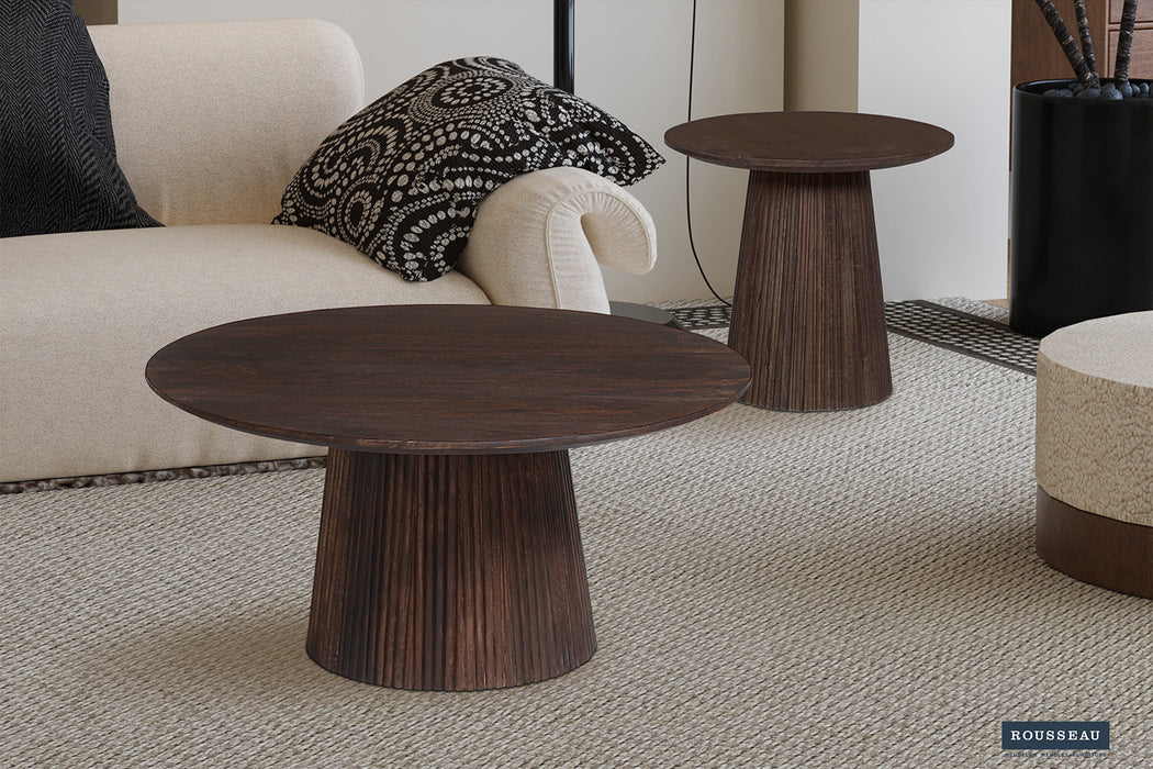 Salontafel 'Miguel' 50 cm Rond Mango hout Donkerbruin (2c)