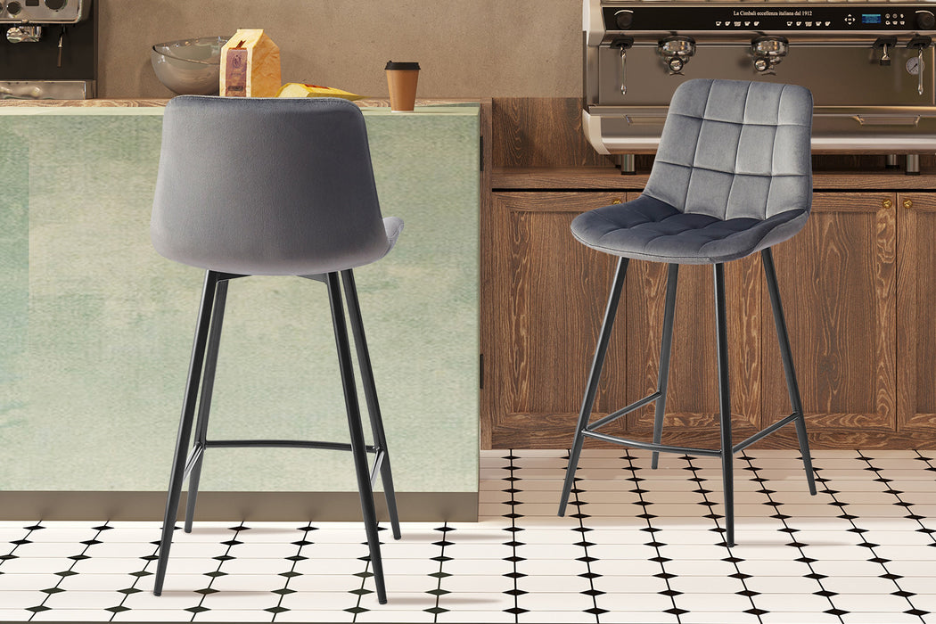 Counterstoel 'Juta' Fluweel Taupe (2 per doos)