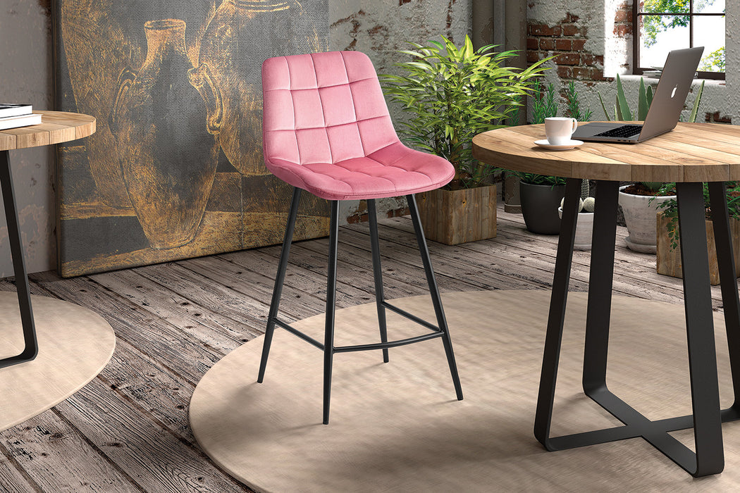Counterstoel 'Juta' Fluweel Roze (2 per doos)