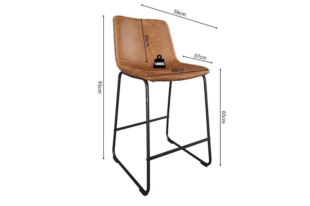 Counterstoel 'Mancia' PU Ote Topper 02 Cognac (2 per doos)