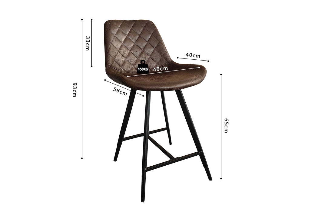 Counterstoel 'Alicante' PU Ote Topper 05 Donkerbruin (2 per doos)