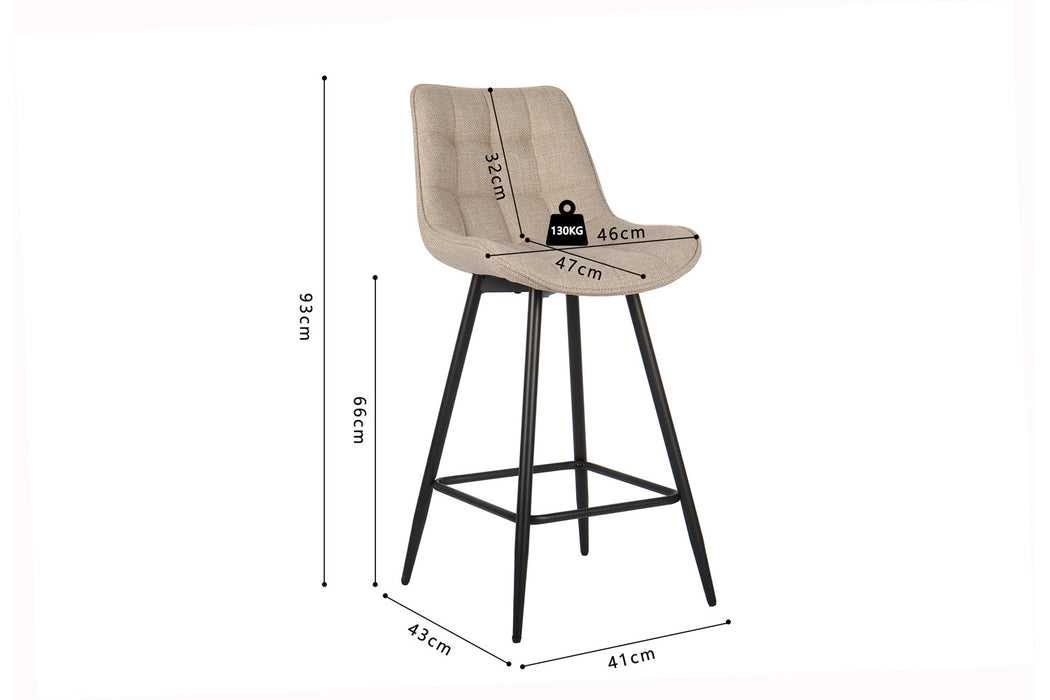Counterstoel 'Ariba' Stof Ote Montego 178 Beige/Lichtgrijs (2 per doos)