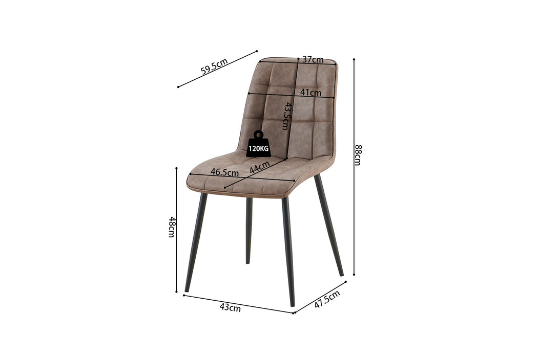 Set van 4 stoelen 'Furas' Vintage PU Bruin (1c)
