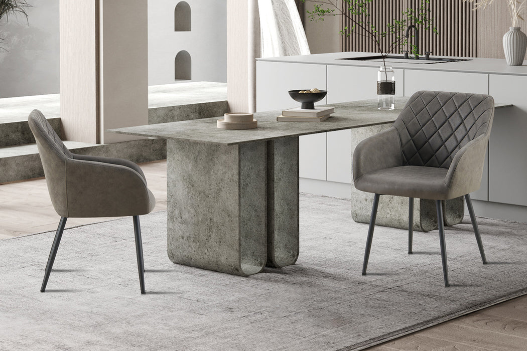 Stoel 'Peron' Micro fiber PU Grijs (2 per doos)