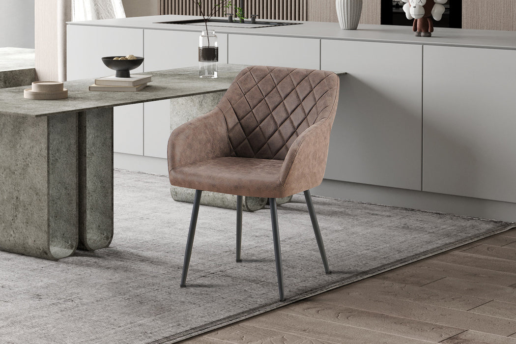 Stoel 'Peron' Micro fiber PU Bruin (2 per doos)