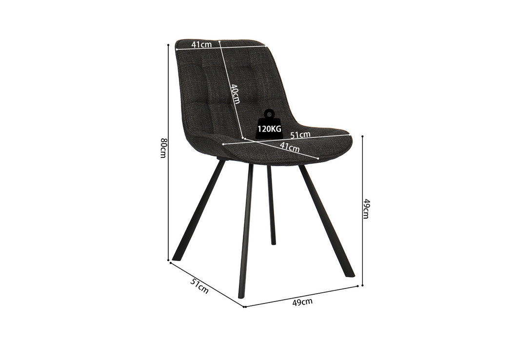 Stoel 'Ariba' Stof Ote Montego 460 Donkergrijs (2 per doos)
