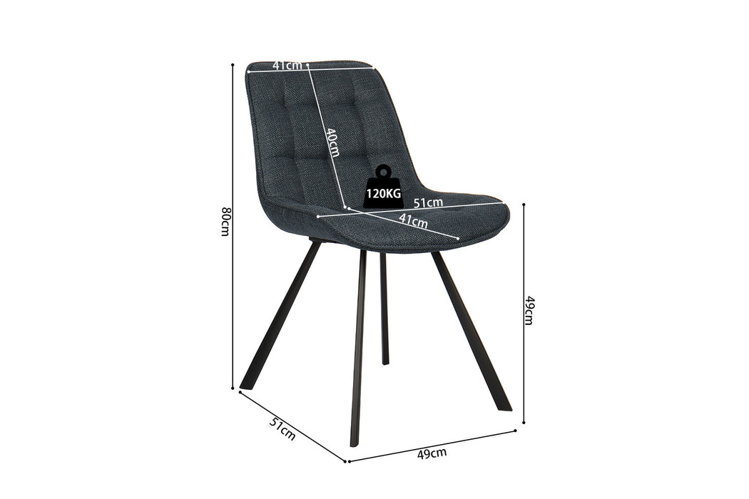 Stoel 'Ariba' Stof Ote Montego 303 Donkerblauw (2 per doos)
