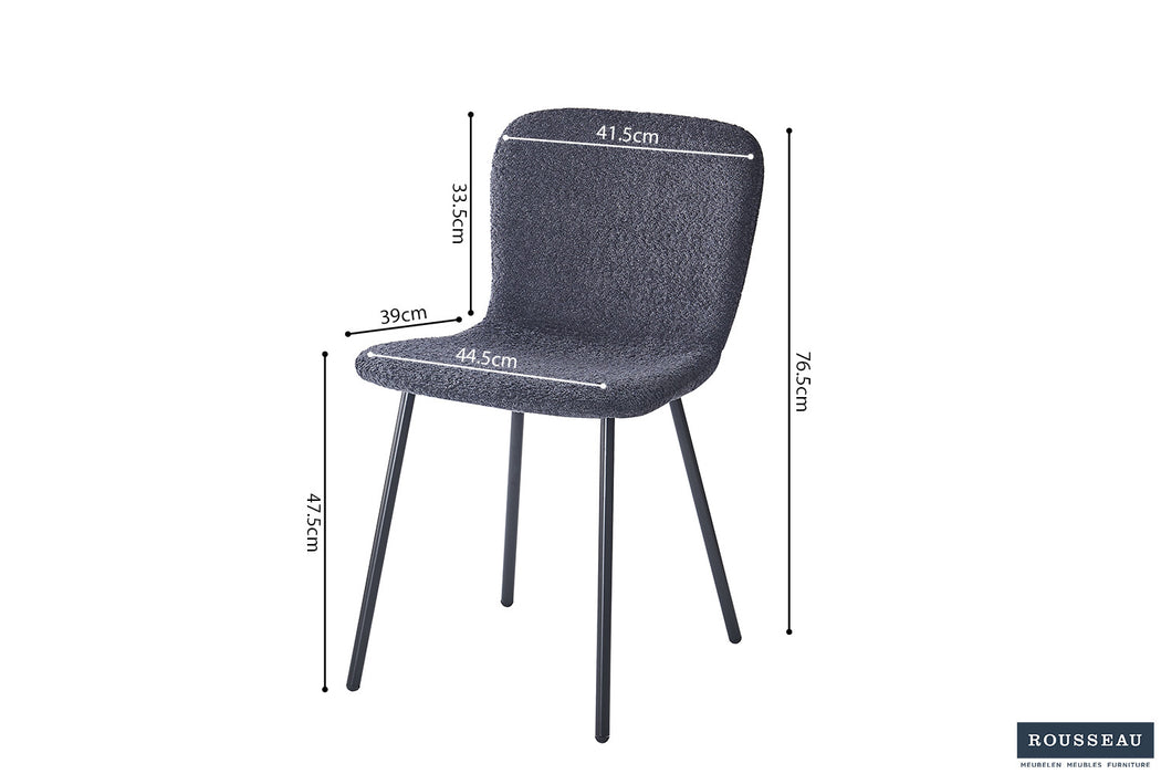 Stoel 'Susan' Bouclé Donkergrijs (2 per doos)