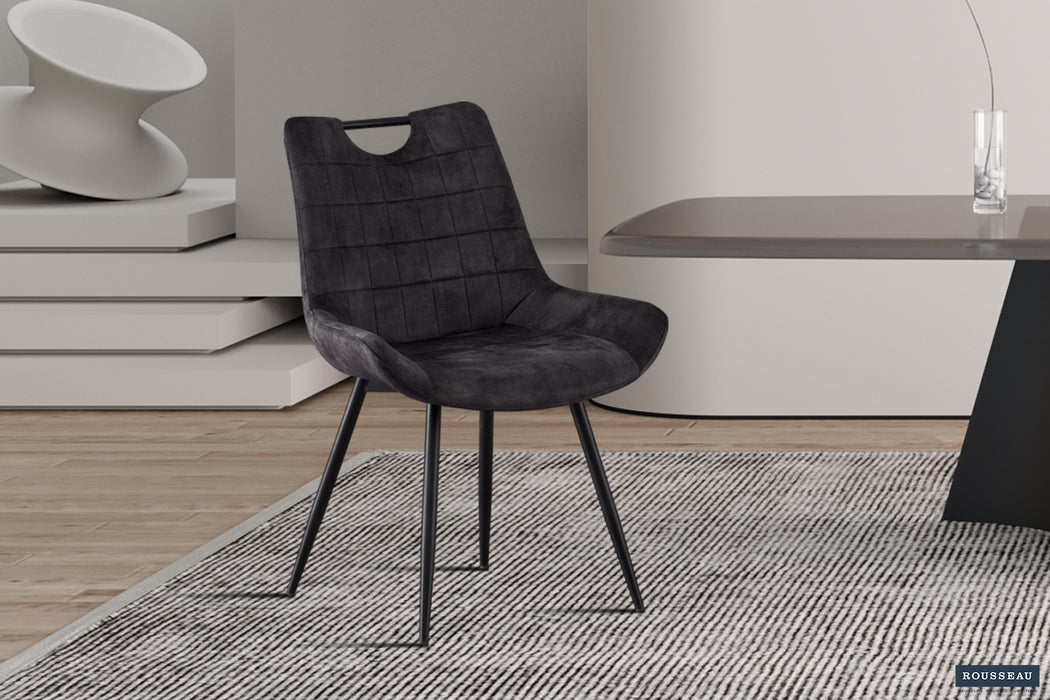 Stoel 'Nina' Fluweel Grijs (2 per doos)