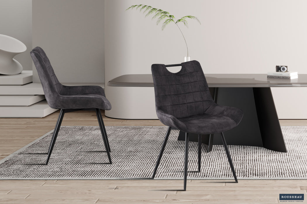 Stoel 'Nina' Fluweel Grijs (2 per doos)