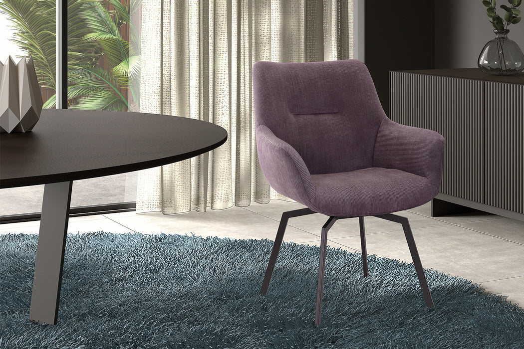 PROMO - Stoel 'Modest' Draaibaar Ribfluweel Grijs (1 per doos)