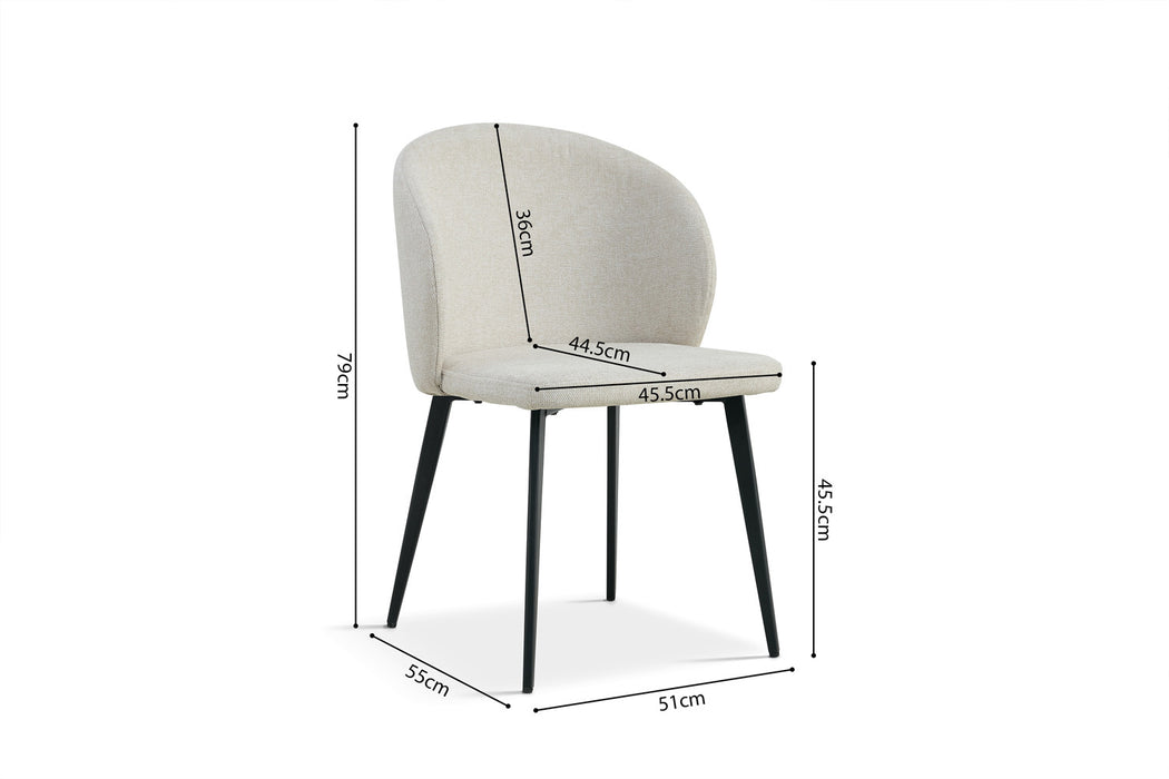 Stoel 'Toledo' Stof Beige (2 per doos)