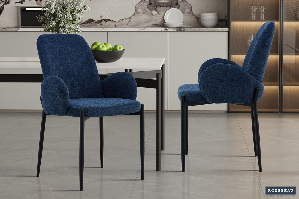 SALE - Stoel 'Bilbao' Stof Blauw (2 per doos)