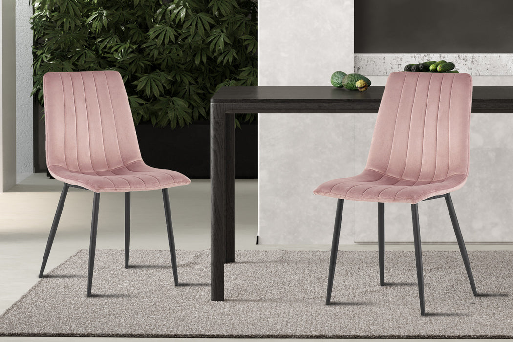 PROMO - Stoel 'Willis' Fluweel Roze (4 per doos)