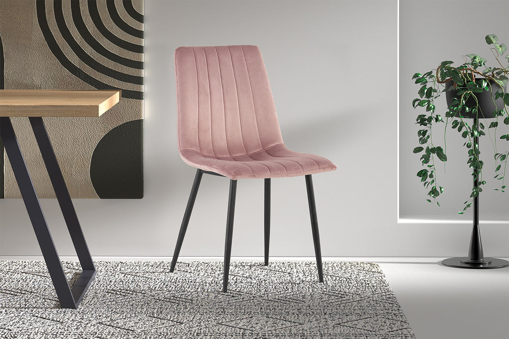 PROMO - Stoel 'Willis' Fluweel Roze (4 per doos)