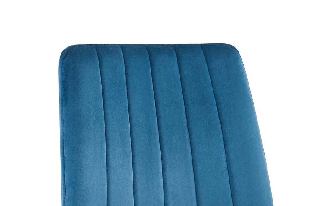 PROMO - Stoel 'Willis' Fluweel Blauw (4 per doos)