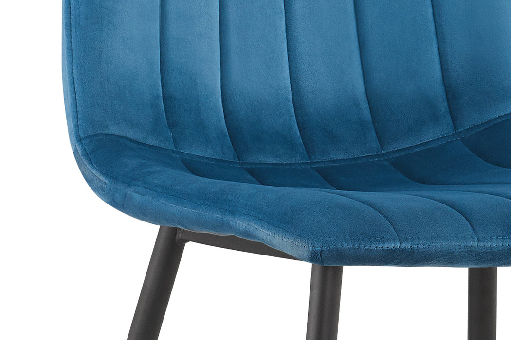 PROMO - Stoel 'Willis' Fluweel Blauw (4 per doos)