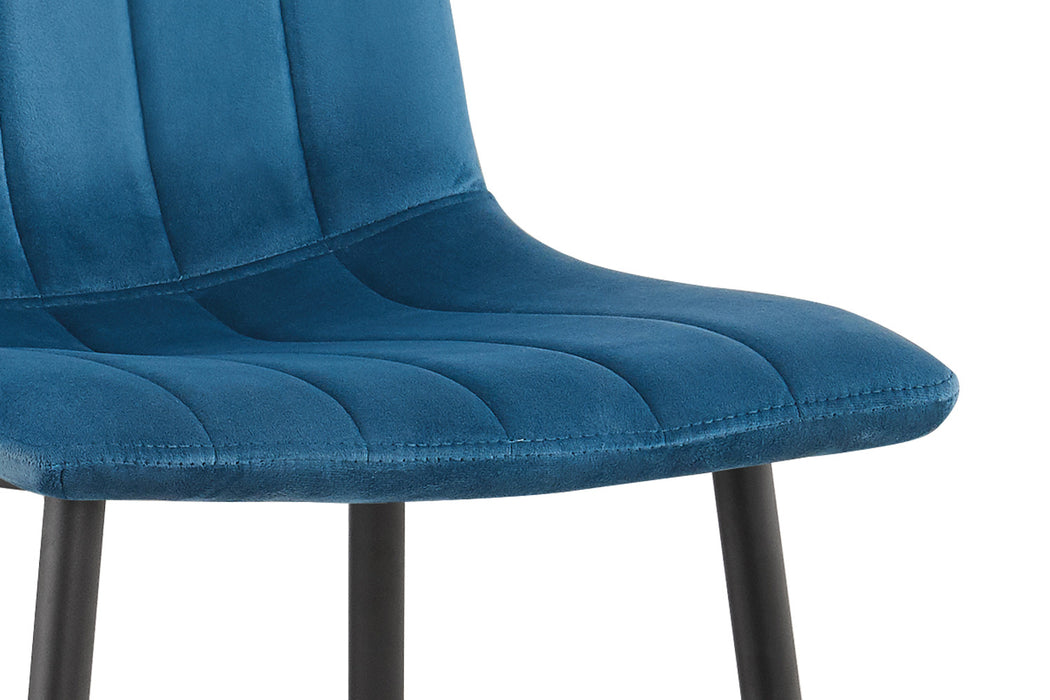 PROMO - Stoel 'Willis' Fluweel Blauw (4 per doos)