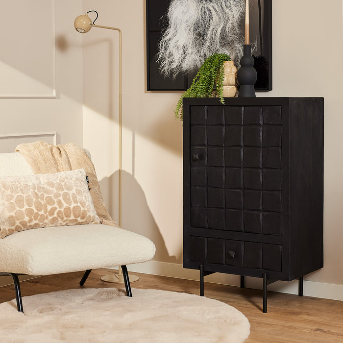 Kabinet Kast Brandy Black - 1 Deur & 1 Lade