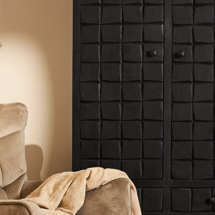Brandy Black Kabinet - 2 Deuren & 4 Lades
