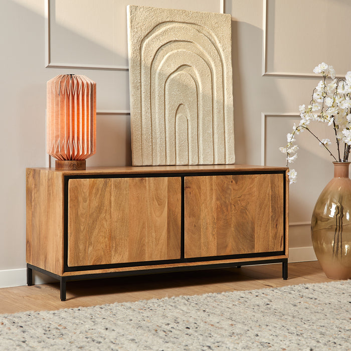 RichWood Tv-meubel - 120 cm - Mangohout & Metaal