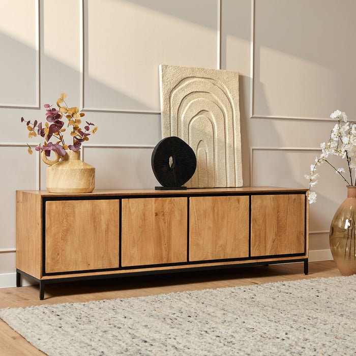 RichWood Tv-meubel - 180 cm - Mangohout & Metaal