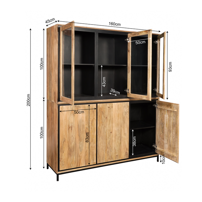 Vitrinekast RichWood - 160 cm