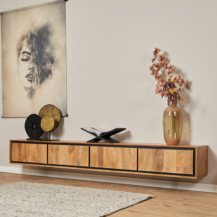 RichWood Zwevend Tv-meubel - 240 cm - Mangohout