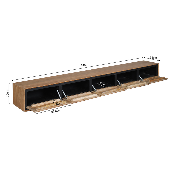 RichWood Zwevend Tv Meubel - 280 cm - Mangohout