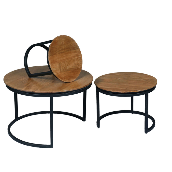 Salontafel RichWood - Set van 3 - Mangohout