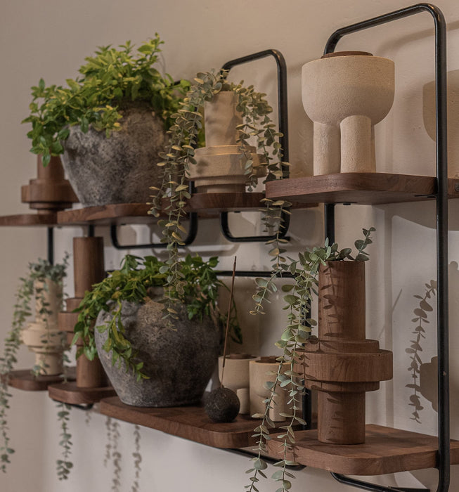 Shelfmate Oval Type D - Wandplank van Teak en IJzer