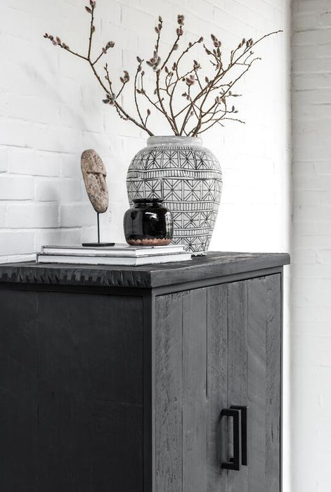 Cabinet Beam small, 2 doors, open rack BLACK