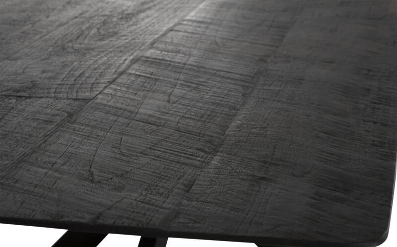 Curves Eettafel Zwart Rechthoekig - Gerecycled Teakhout