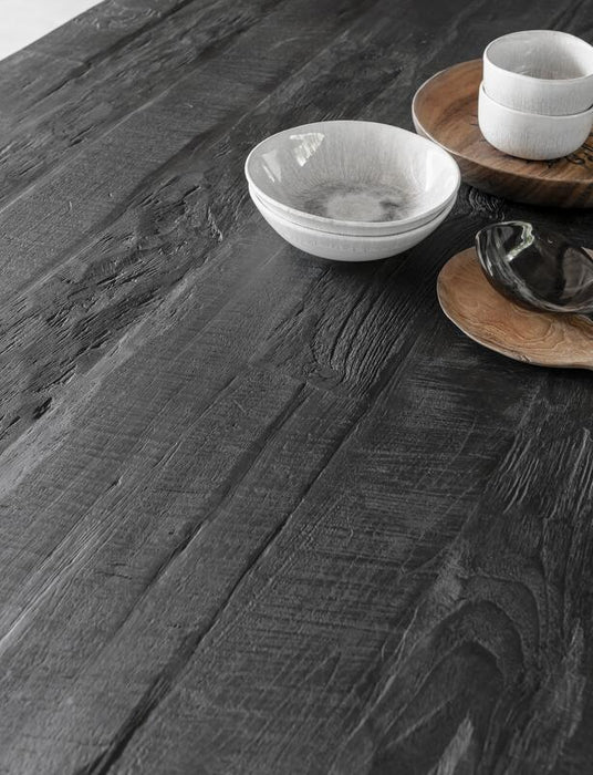 Beam Eettafel Zwart - Gerecycled Teakhout