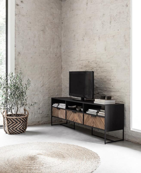 TV stand Criss Cross large, 3 drawers, 3 open racks