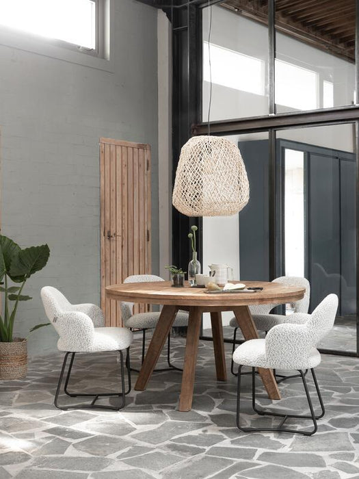 Tradition Ronde Eettafel - 140 cm - Gerecycled Teakhout